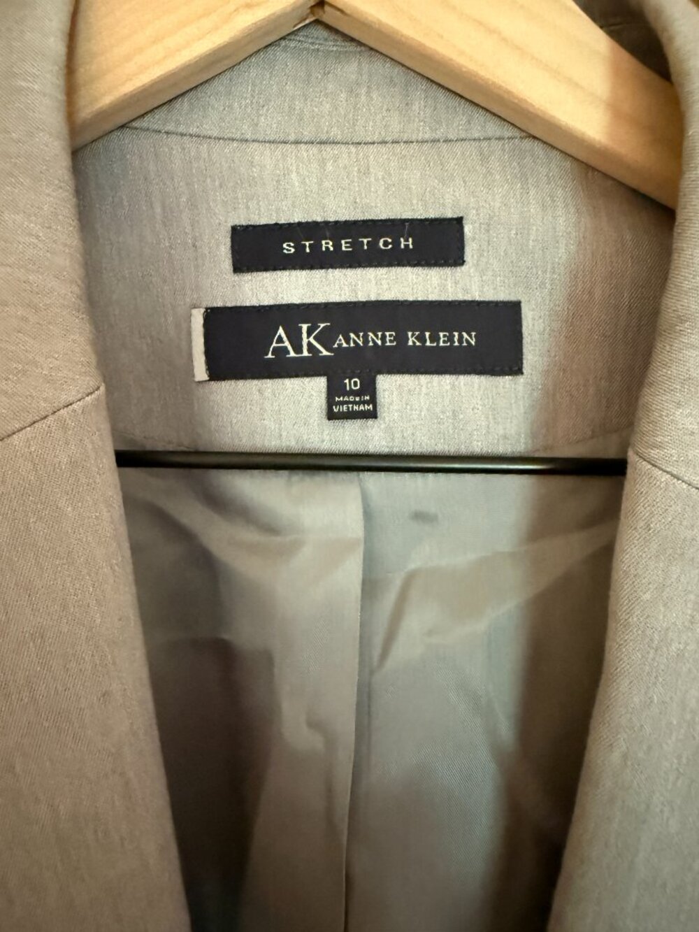 Anne Klein One-Button Blazer Light Gray Officecore Power Woman Office Siren - Picture 2 of 8